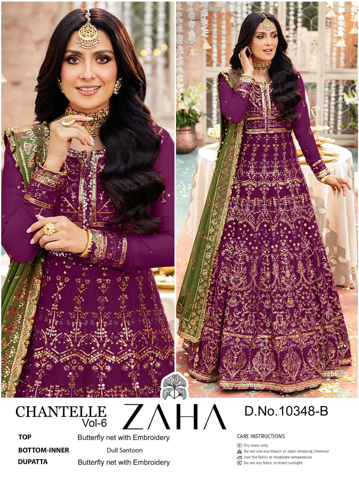 Zaha Chantelle Vol 6 Butterfly Net Wholesale Pakistani Salwar Suit Catalog — Wholesale Pakistani Suits, MPA wholesale from Surat - Gallery Image 8